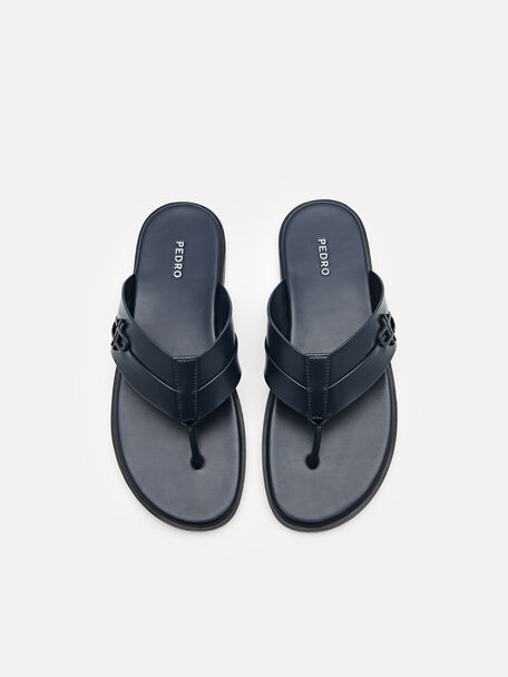 PEDRO Icon Leather Heel Sandals, Black