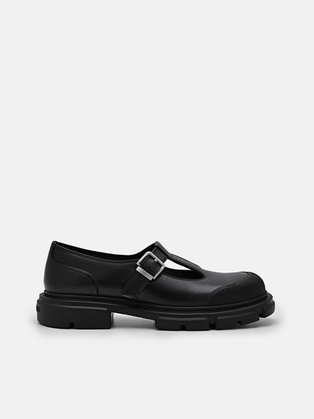 Sepatu Pantofel Kulit Ellis, Black