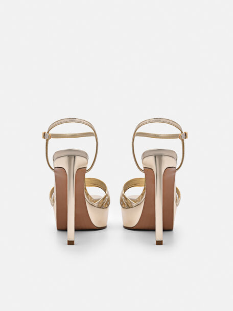 PEDRO Icon Leather Heel Sandals, Black