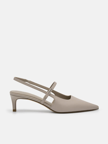 PEDRO Studio Amerie Leather Heel Pumps, Taupe, hi-res
