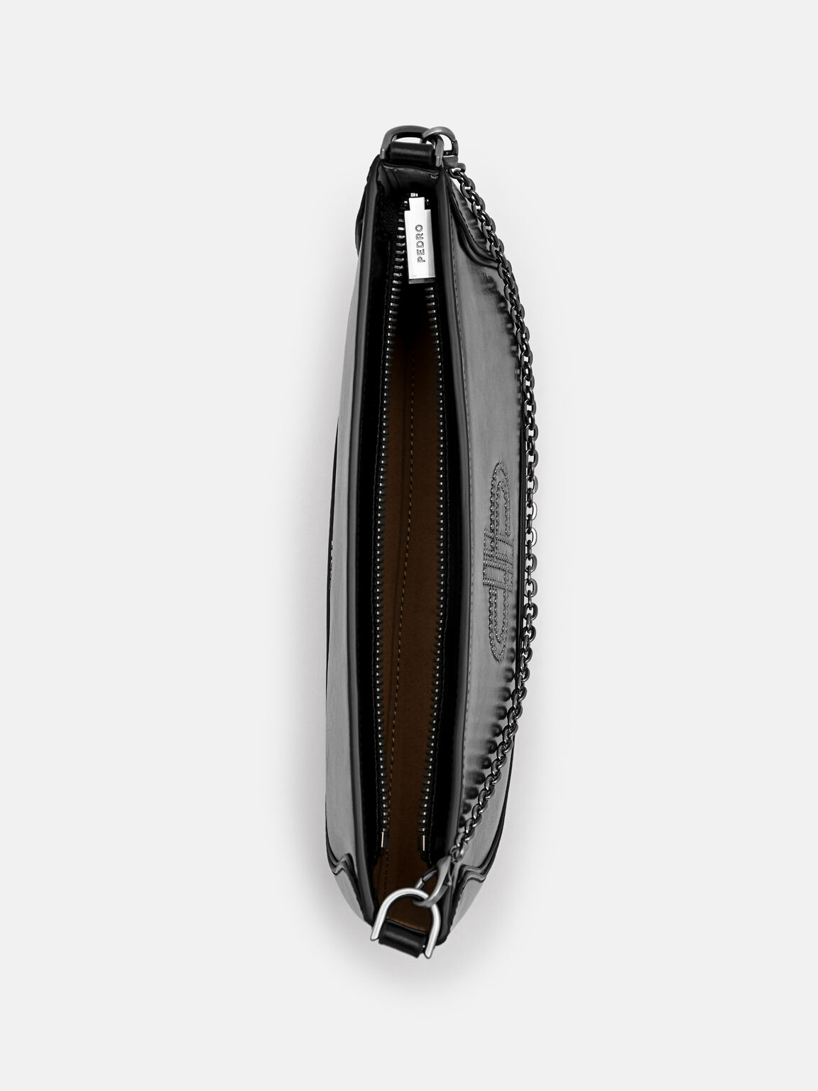 PEDRO Icon Oiled Leather Studded Shoulder Bag, Black