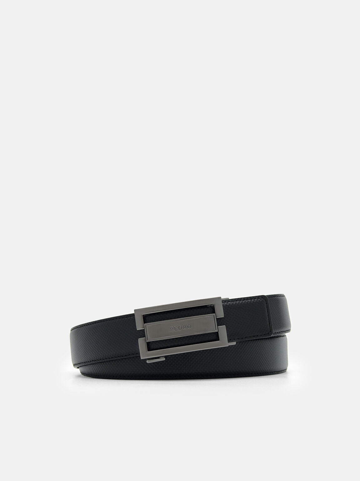 Sabuk Otomatis Kulit Emboss, , hi-res