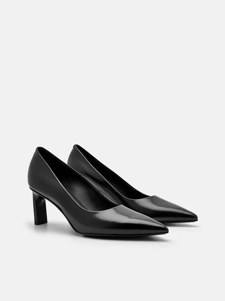 PEDRO Icon Leather Heel Sandals, Black