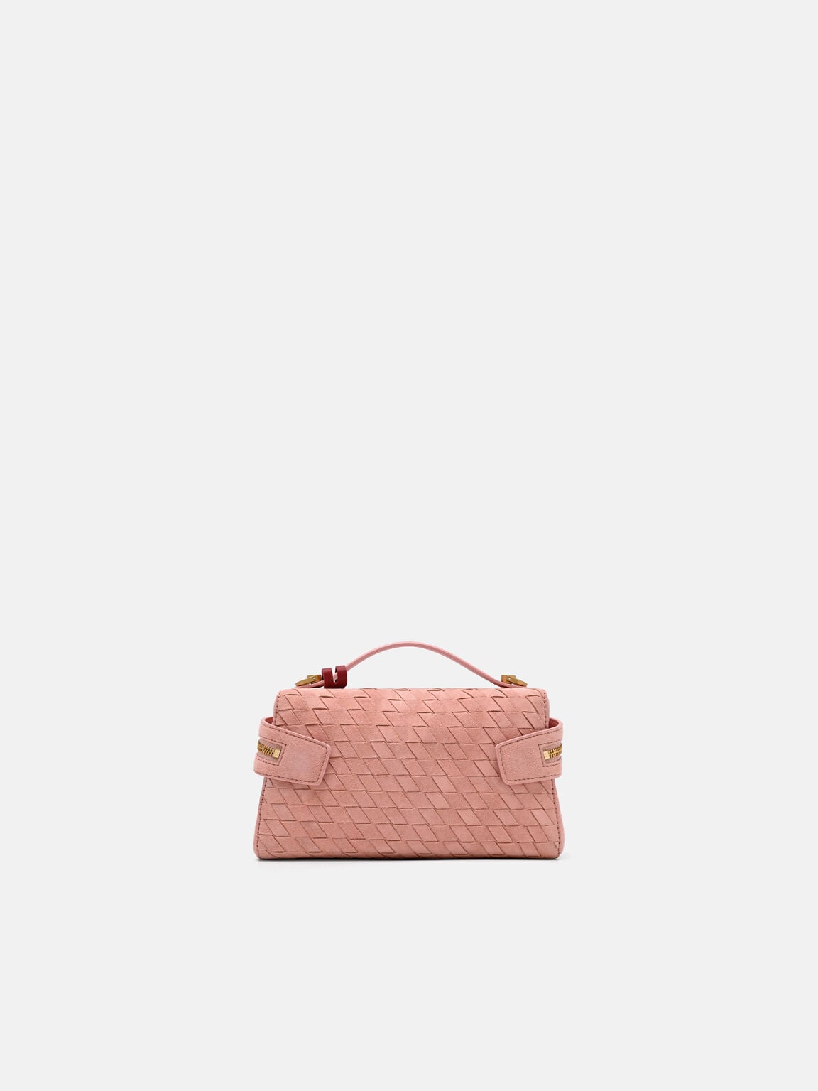 Tas Bahu Anyaman Suede Alyssa dengan Charm, , hi-res