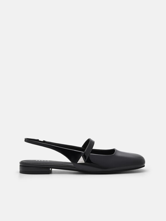 Tria Slingback Mules, Black, hi-res