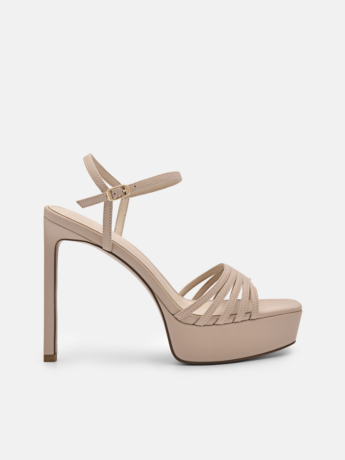 Sandal Tumit Platform Iza, Nude