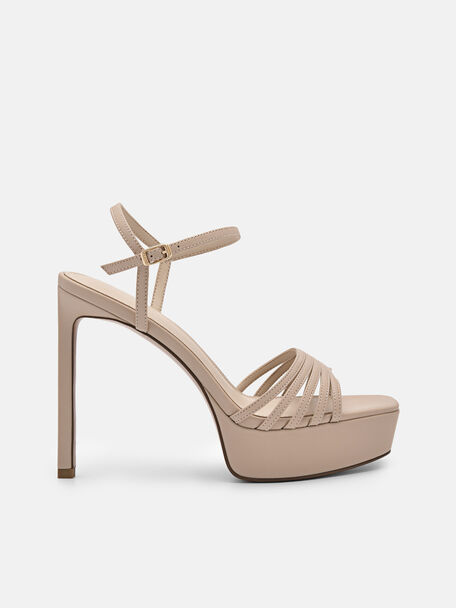 Sandal Tumit Platform Iza, Nude