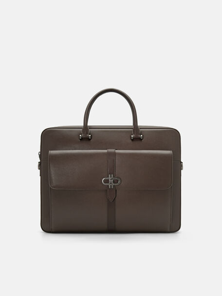 Saffiano Leather Briefcase, , hi-res