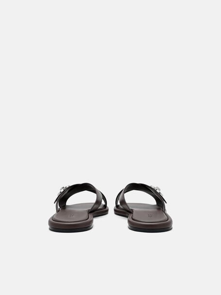 Sienna Leather Cross Sandals, , hi-res