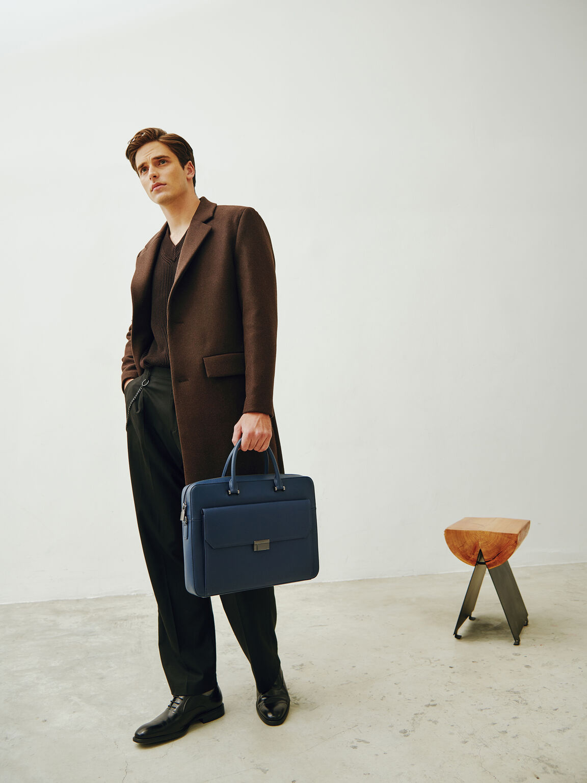 Henry Textured Leather Briefcase, 