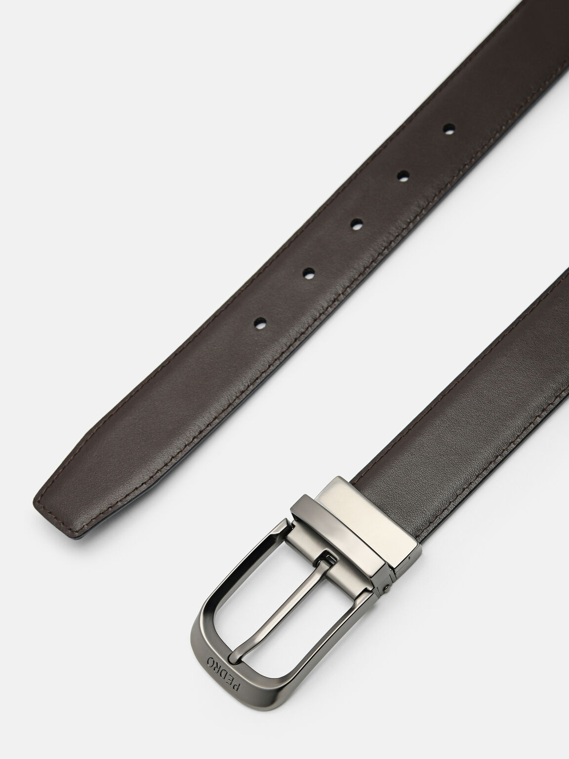 Leather Reversible Pin Belt, 