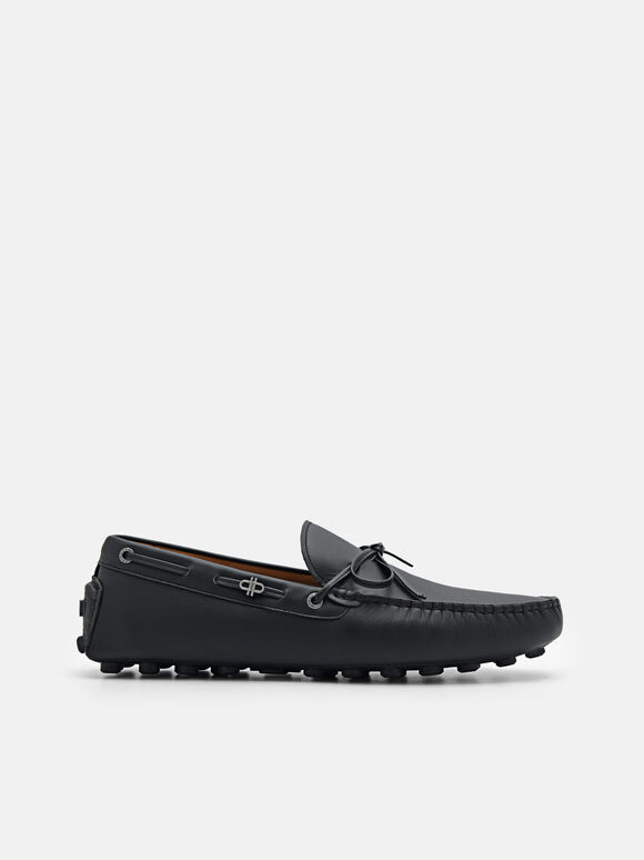 Sepatu Mengemudi Busur Kulit, 