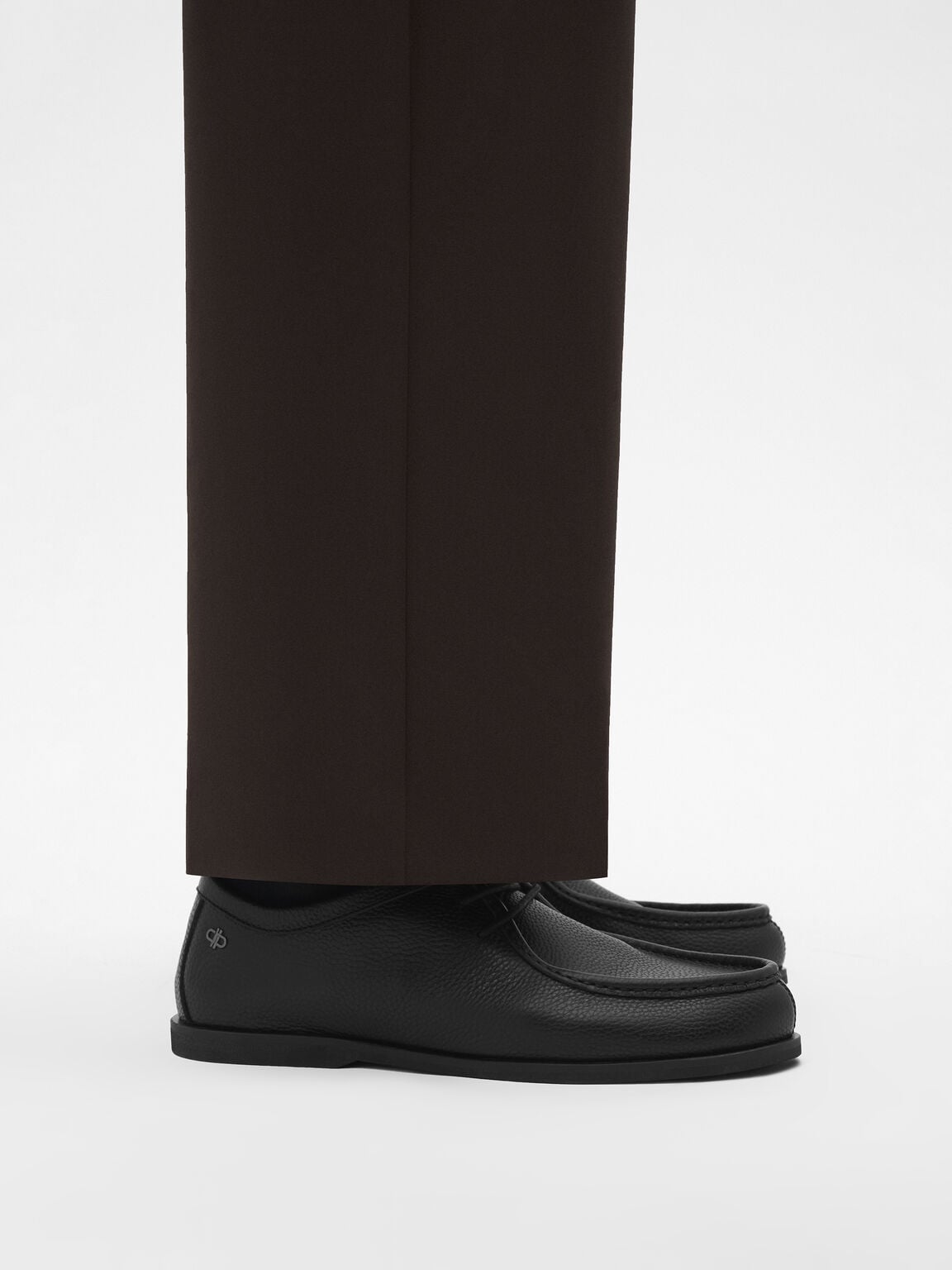 Tumbled Leather Moc-Toe Derby Shoes, , hi-res