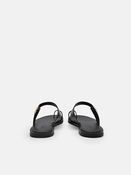 PEDRO Icon Leather Heel Sandals, Black