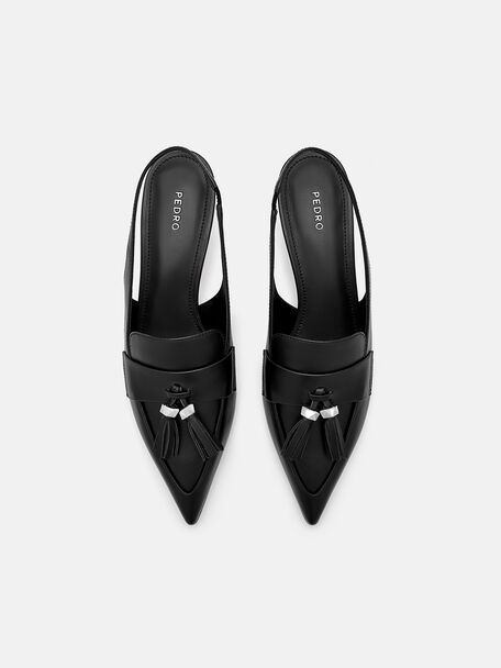 PEDRO Icon Leather Heel Sandals, Black