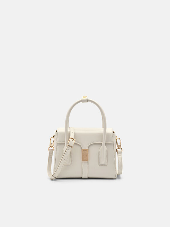 PEDRO Studio Farida Leather Compact Handbag, Chalk, hi-res