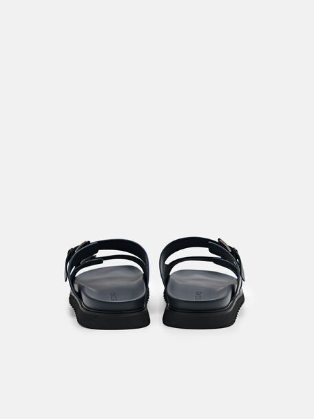 PEDRO Icon Leather Heel Sandals, Black