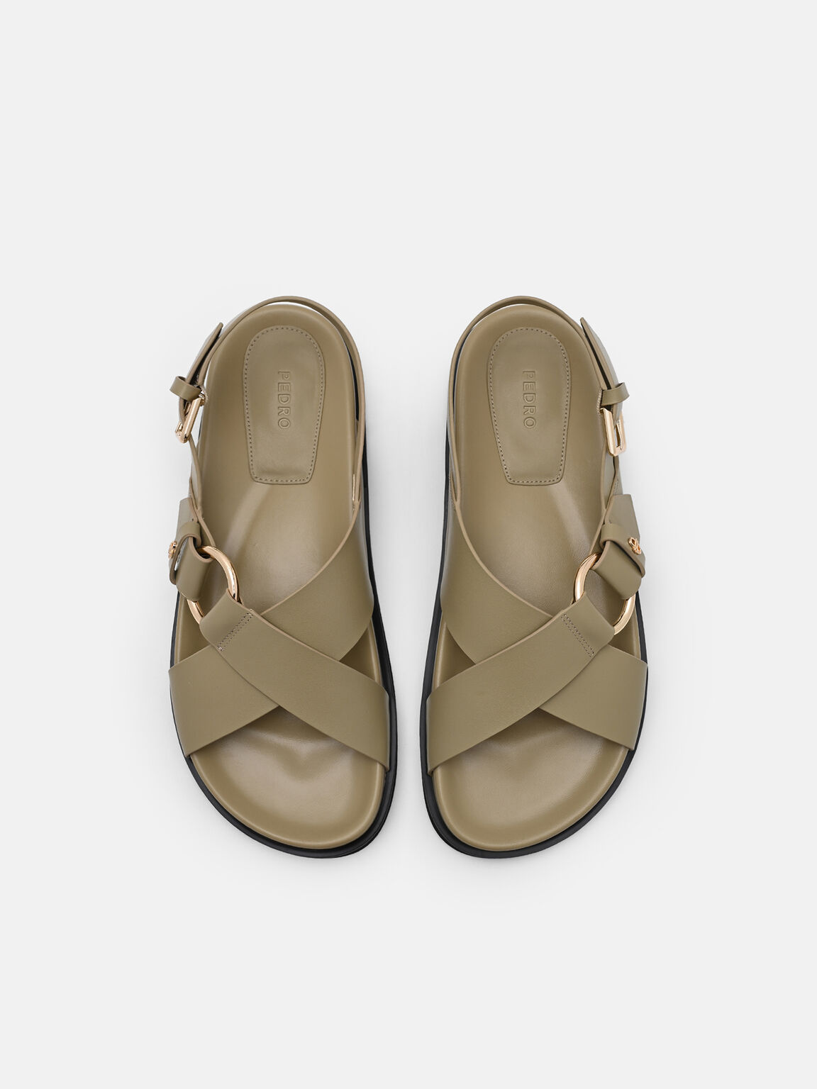 Sandal Kulit Goya dengan Tali Belakang, 