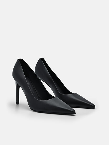 PEDRO Icon Leather Heel Sandals, Black