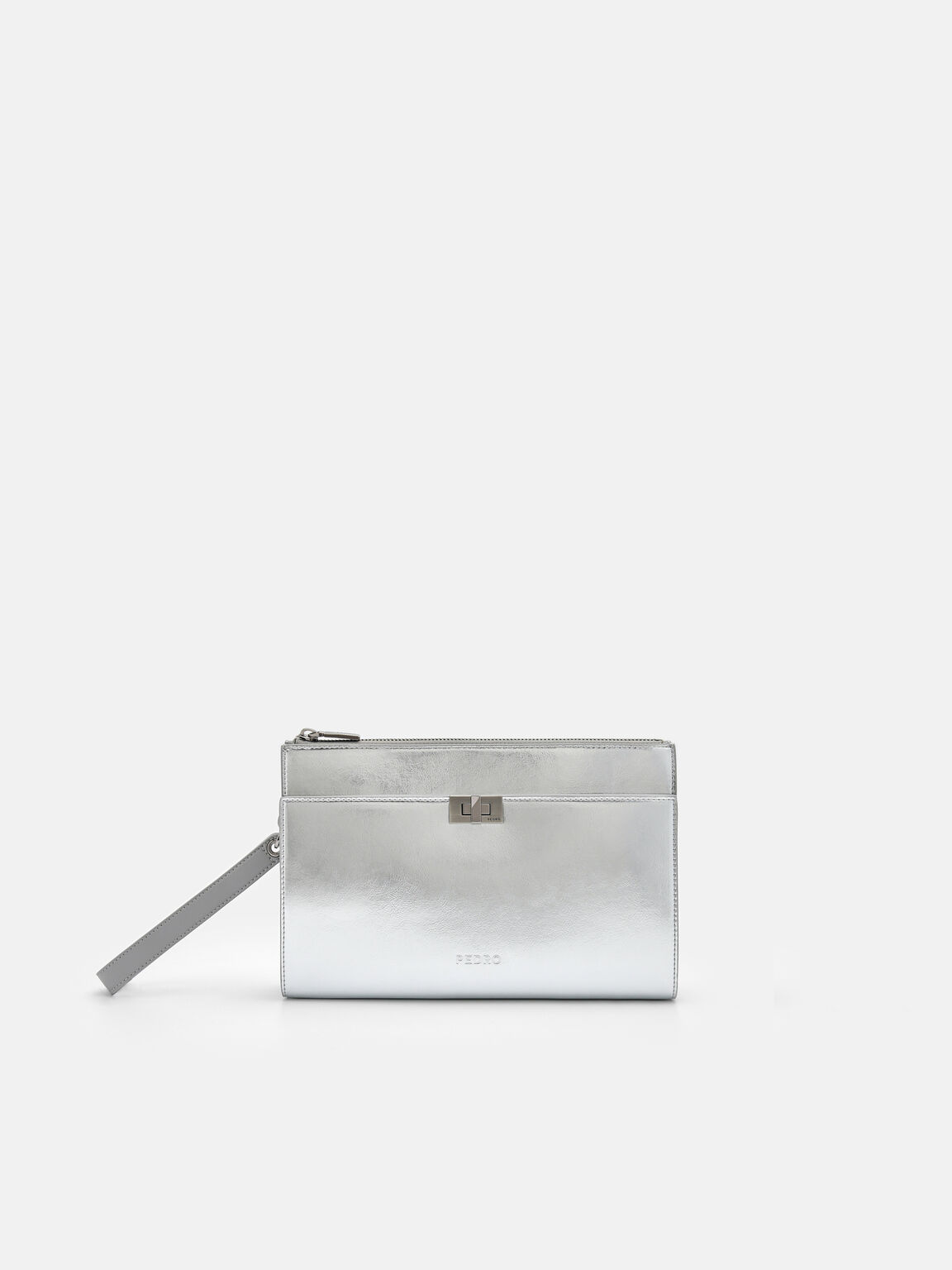 Edge Clutch Bag, Silver, hi-res