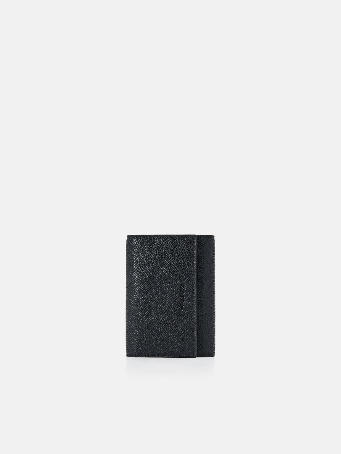 Embossed Leather Key Pouch, Black