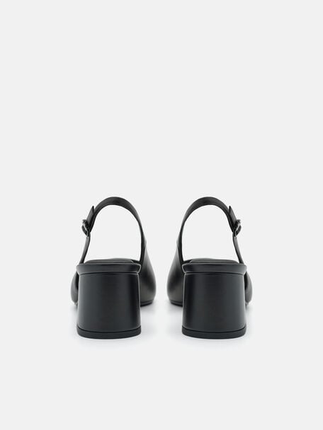 Quinn Leather Slingback Heel Pumps, , hi-res