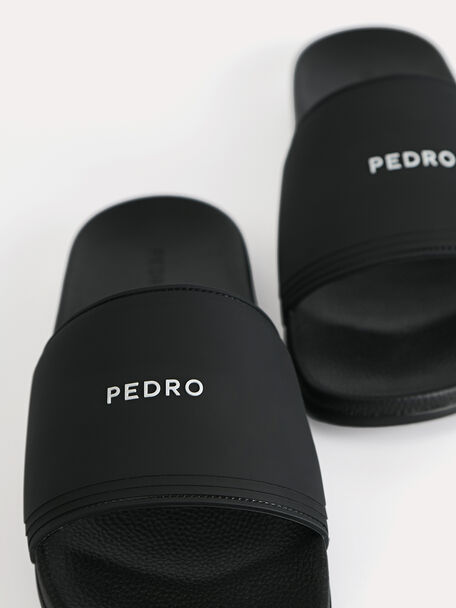 PEDRO Icon Leather Heel Sandals, Black