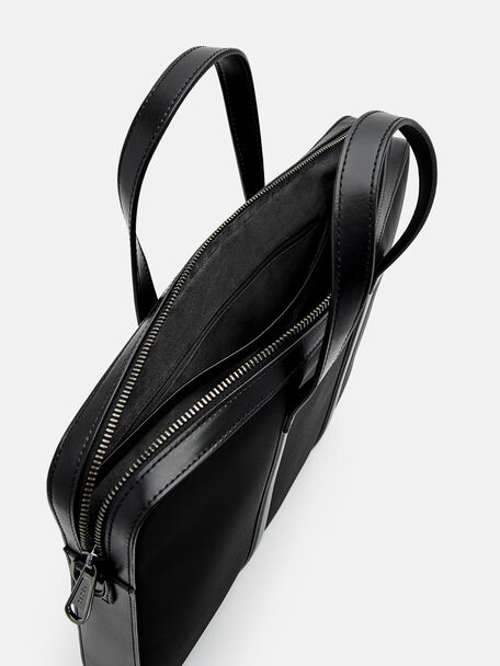 PEDRO Icon Leather Heel Sandals, Black