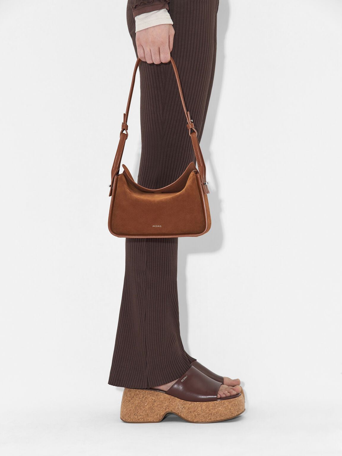 Sandal Wedge Slides Elsa, Dark Brown