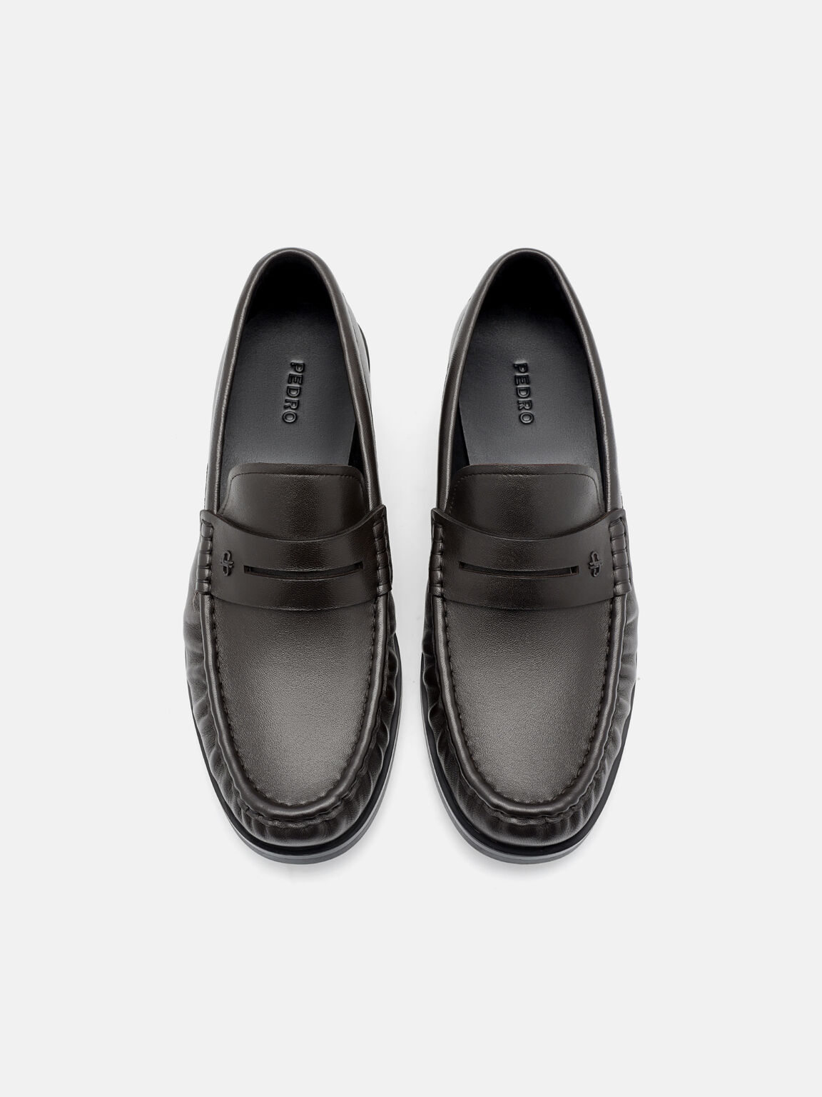 Leather Penny Loafers, , hi-res