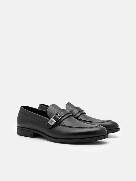 PEDRO Icon Leather Heel Sandals, Black