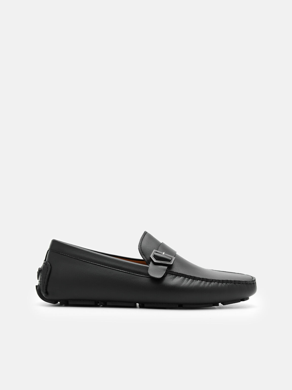 Taper Leather Driving Shoes, Black, hi-res