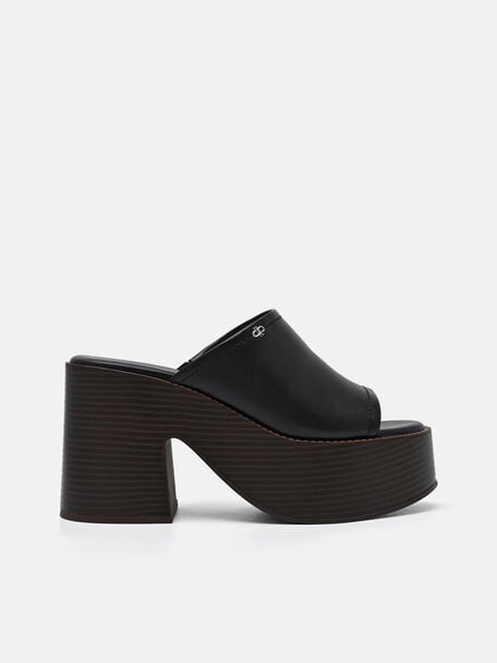Estella Leather Platform Wedge Sandals, , hi-res