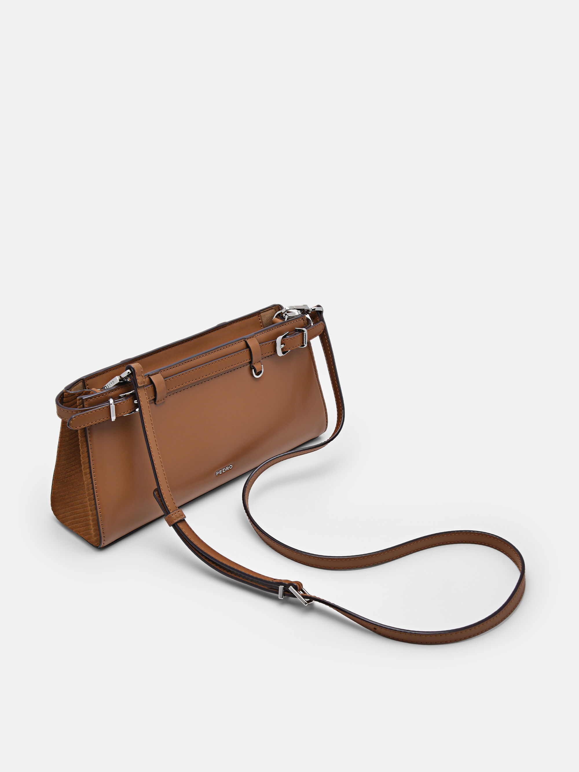 Cognac PEDRO Studio Phoebe Leather Shoulder Bag - PEDRO ID