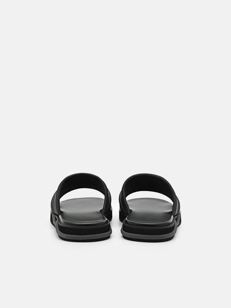 PEDRO Icon Leather Heel Sandals, Black