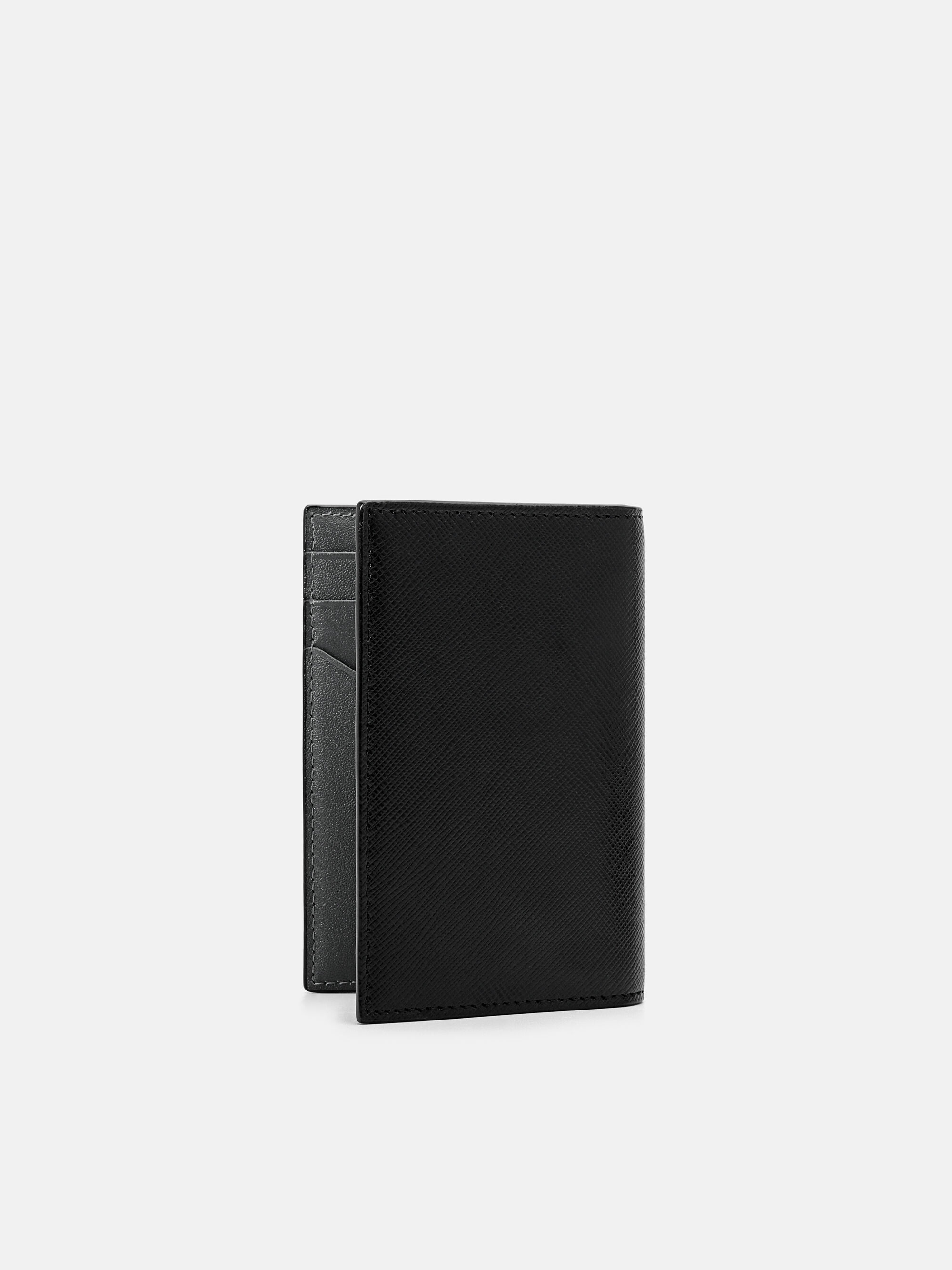 ★PEDRO★Leather Bi-Fold Card Holder カードフォルダー/送料込 Black Leather Bi-Fold Card Holder - PEDRO US