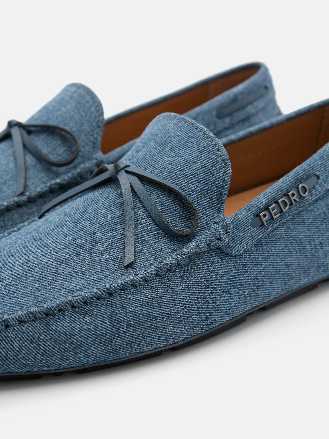 Denim Bow Driving Shoes, 