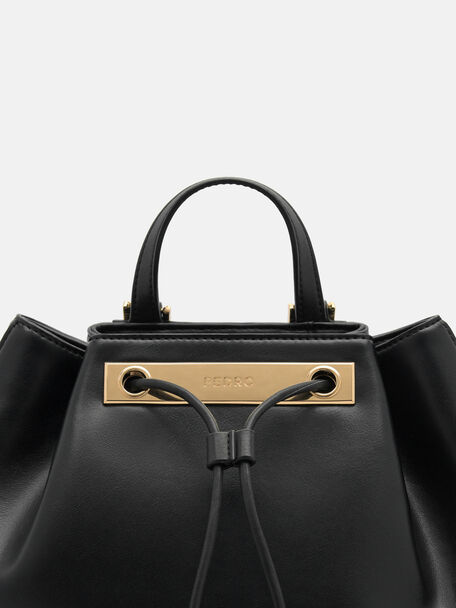 PEDRO Icon Leather Heel Sandals, Black