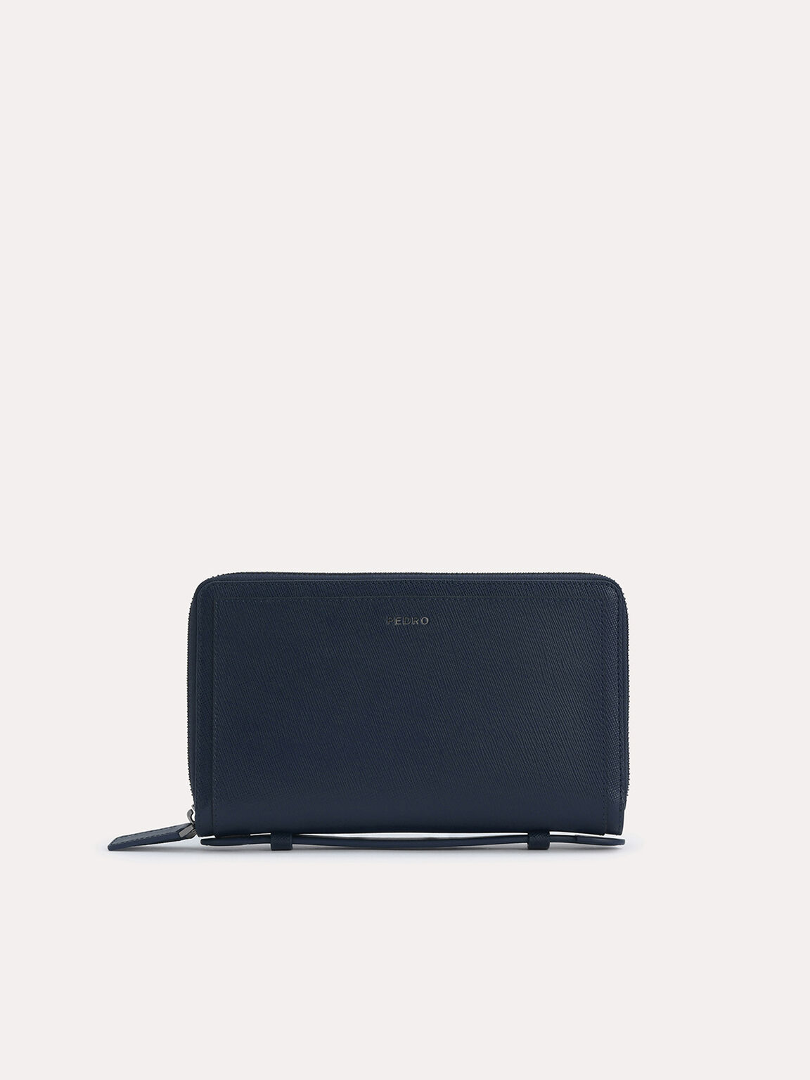 Textured Leather Travel Organiser, Navy