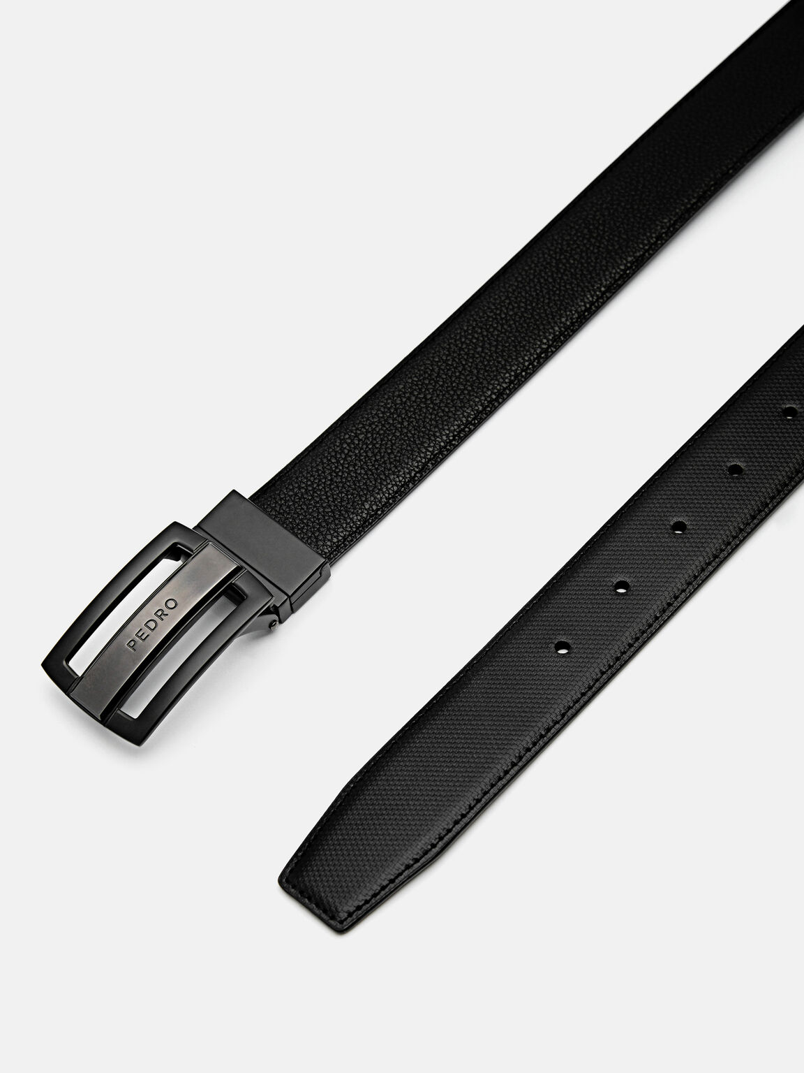 Embossed Leather Reversible Tang Belt, 