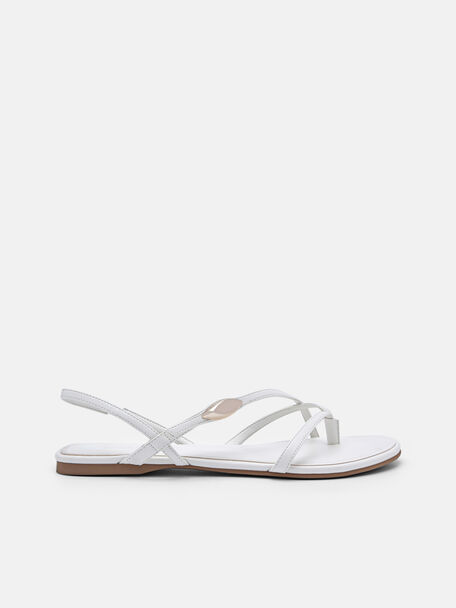 Strappy Slingback Sandals, Chalk, hi-res