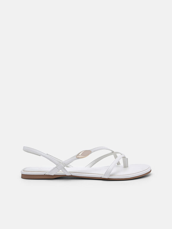 Strappy Slingback Sandals, Chalk, hi-res