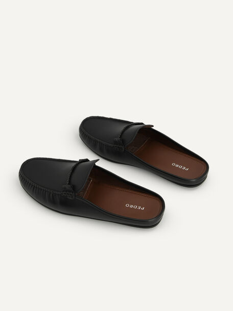 PEDRO Icon Leather Heel Sandals, Black