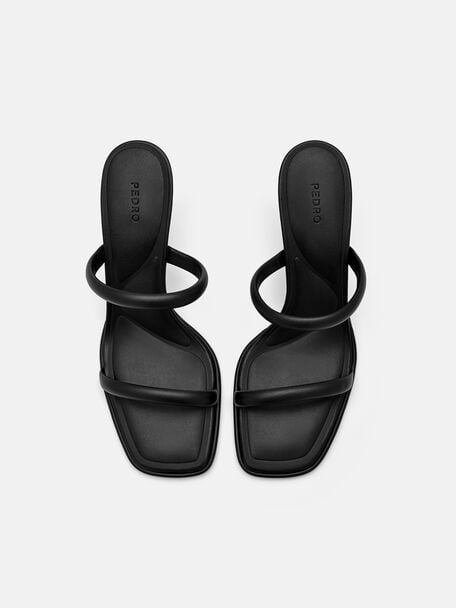 PEDRO Icon Leather Heel Sandals, Black