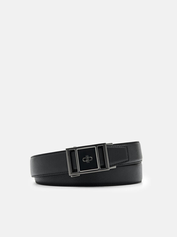 PEDRO Icon Ikat Pinggang Otomatis Kulit Emboss, Black
