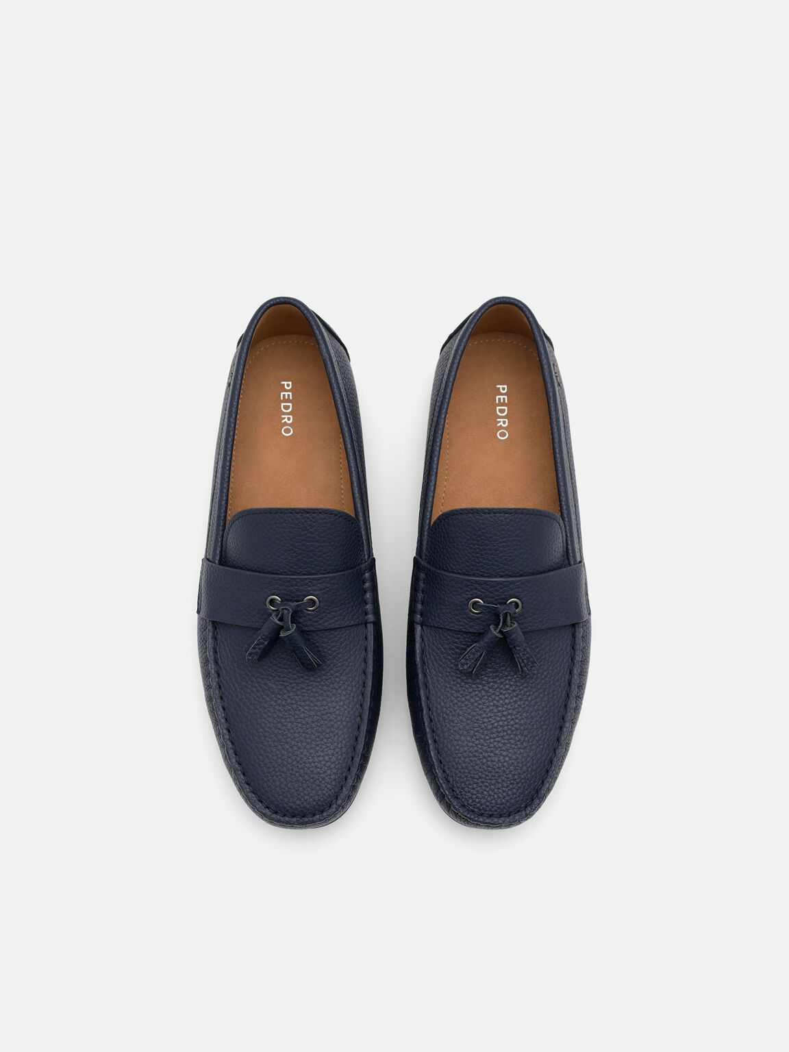 Sepatu Driving Kulit Tumbled dengan Tassel, , hi-res