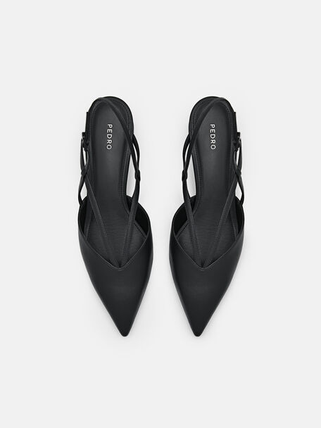 PEDRO Icon Leather Heel Sandals, Black