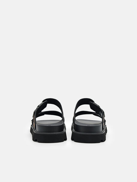 PEDRO Icon Leather Heel Sandals, Black