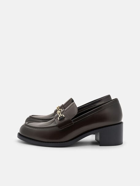 Alistair Leather Heel Loafers, , hi-res