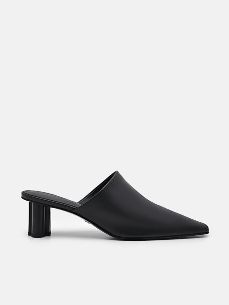 PEDRO Icon Leather Heel Mules, Black, hi-res